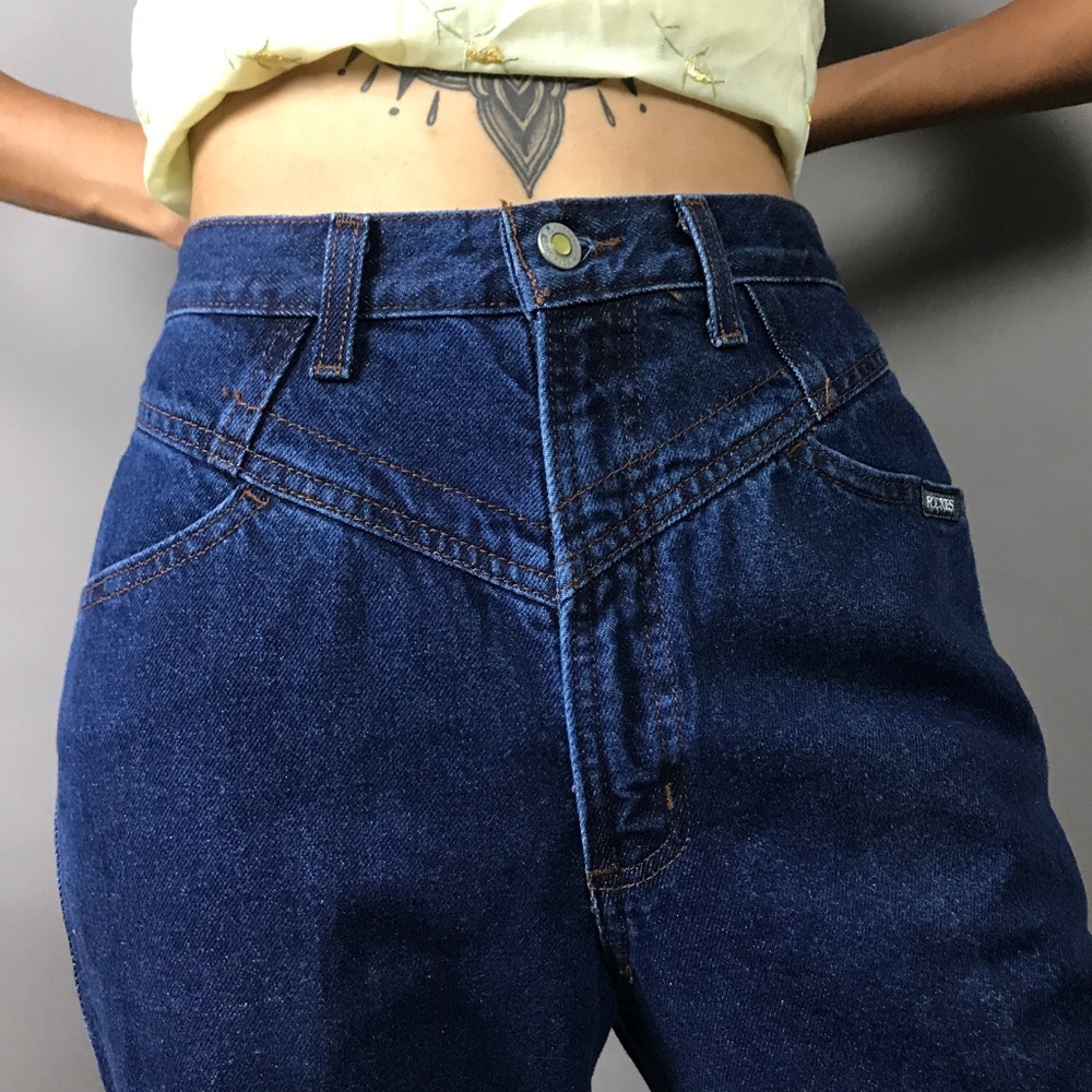 Vintage Dark Blue Straight Leg Jeans